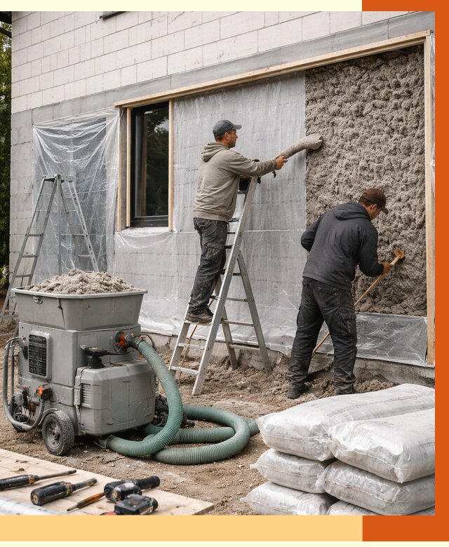 Утепление дома из газобетона эковатой в Владивостоке от 4575 руб./м2 | ТепломастерВлд