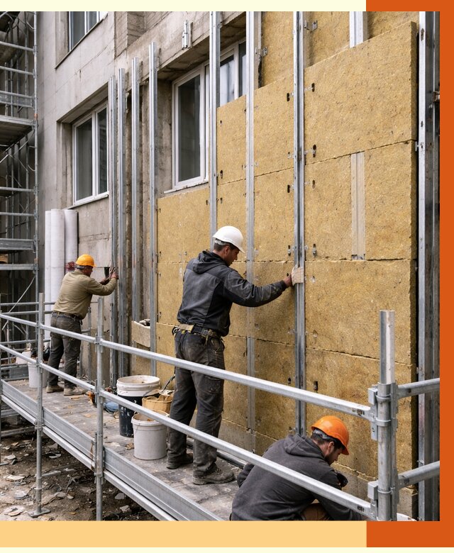 Утепление вентилируемого фасада в Владивостоке от 5693 руб/м2 — монтаж и утепление вентфасад | ТепломастерВлд