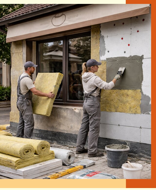 Утепление кафе в Владивостоке от 4270 руб/м2 — комплексно под ключ | ТепломастерВлд
